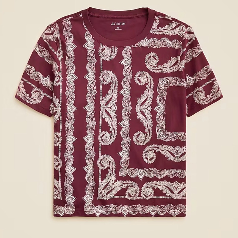 J Crew Bandana print tee shirt